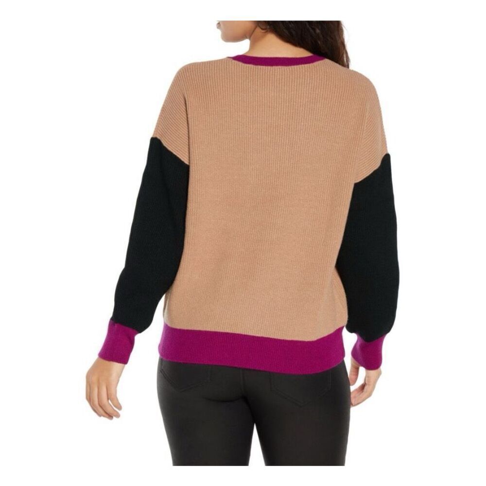 Express color block womens oversized sweater size… - image 2